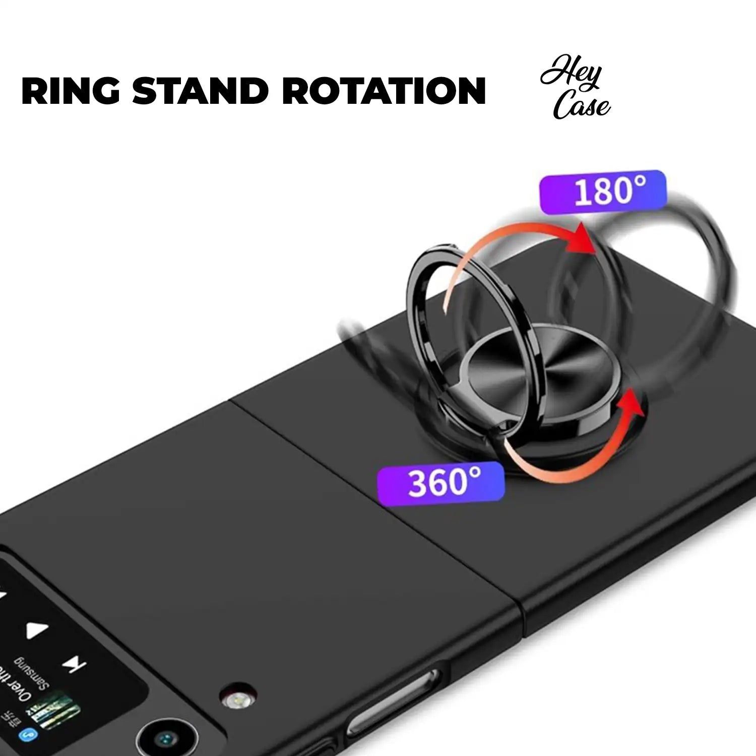 KRYT NA SAMSUNG Z FLIP 4 HEYCASE ICON RING BLACK