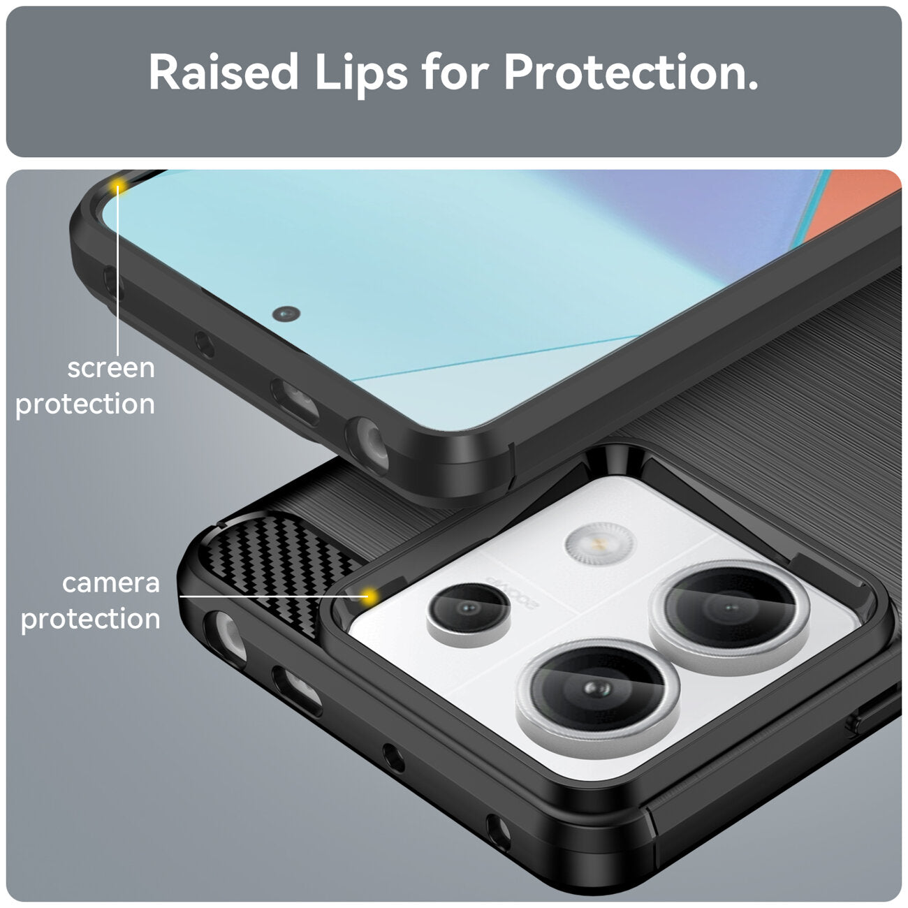 Kryt HeyCase Carbon Xiaomi Redmi Note 13 Pro Plus Black
