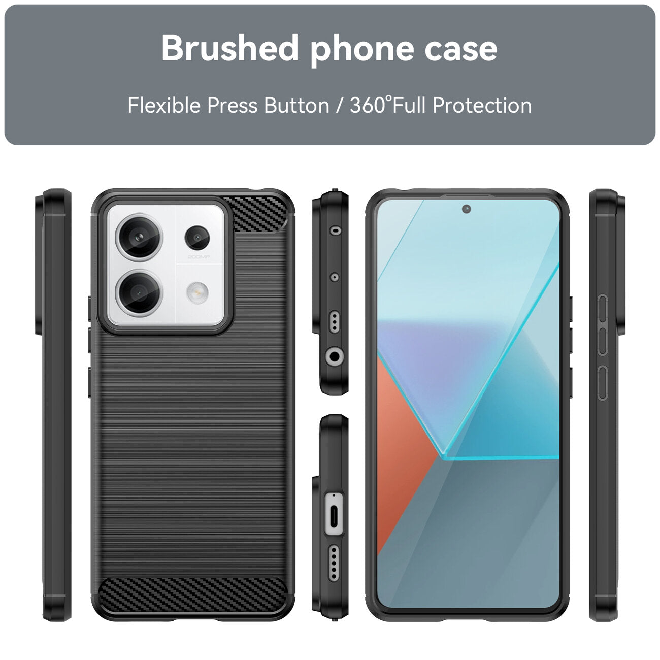 Kryt HeyCase Carbon Xiaomi Redmi Note 13 Pro Plus Black