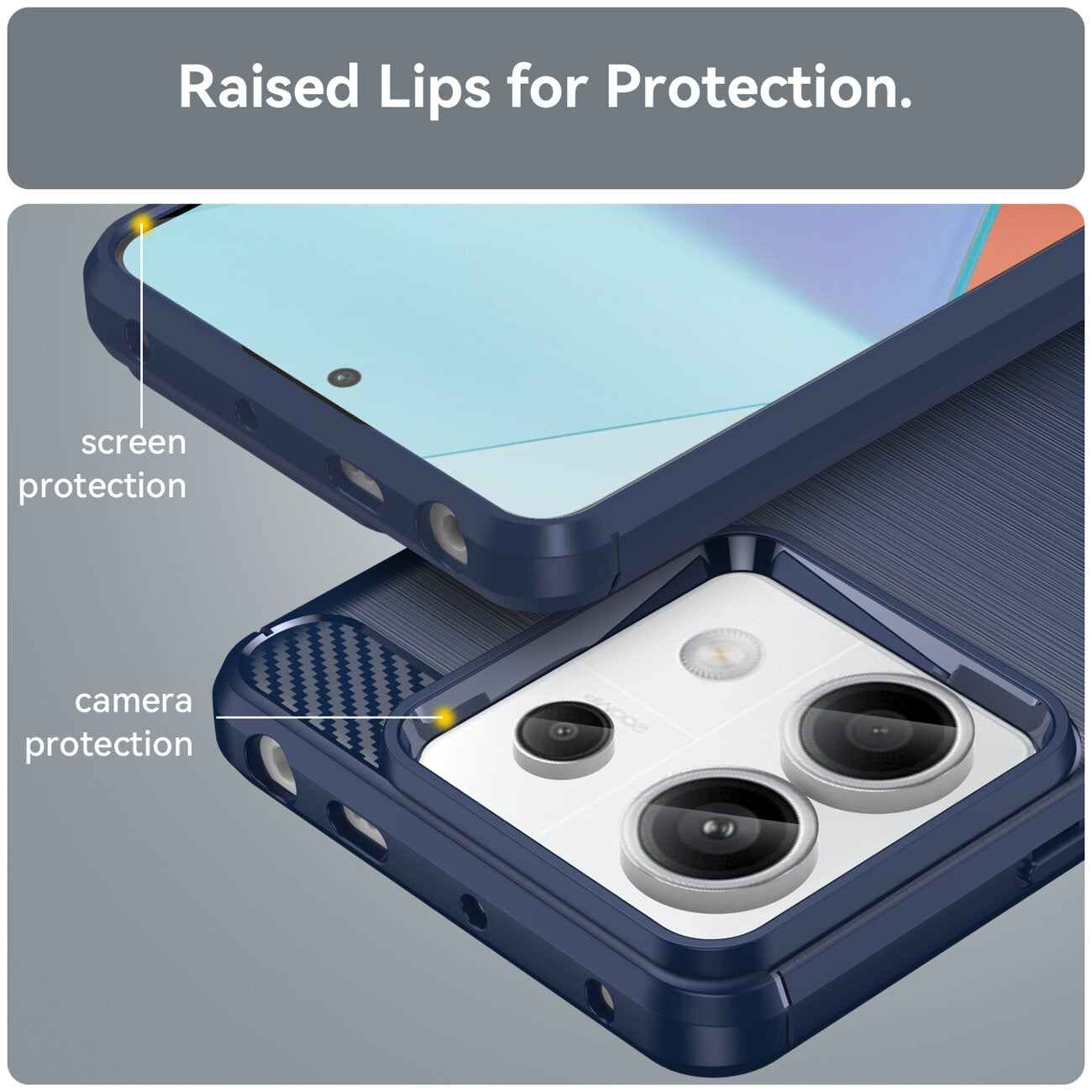 Kryt HeyCase Carbon Xiaomi Redmi Note 13 Pro 5g  Blue