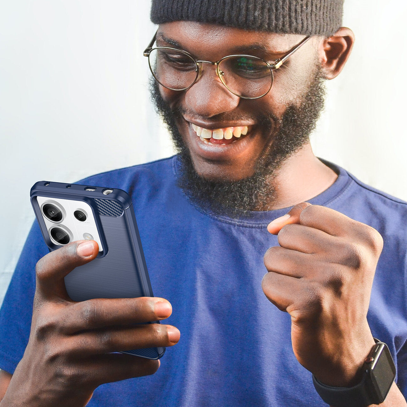 Kryt HeyCase Carbon Xiaomi Redmi Note 13 Pro 5g  Blue