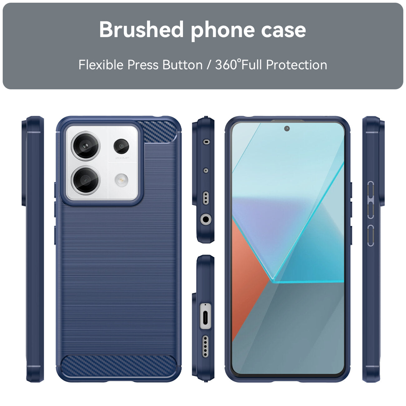 Kryt HeyCase Carbon Xiaomi Redmi Note 13 Pro 5g  Blue