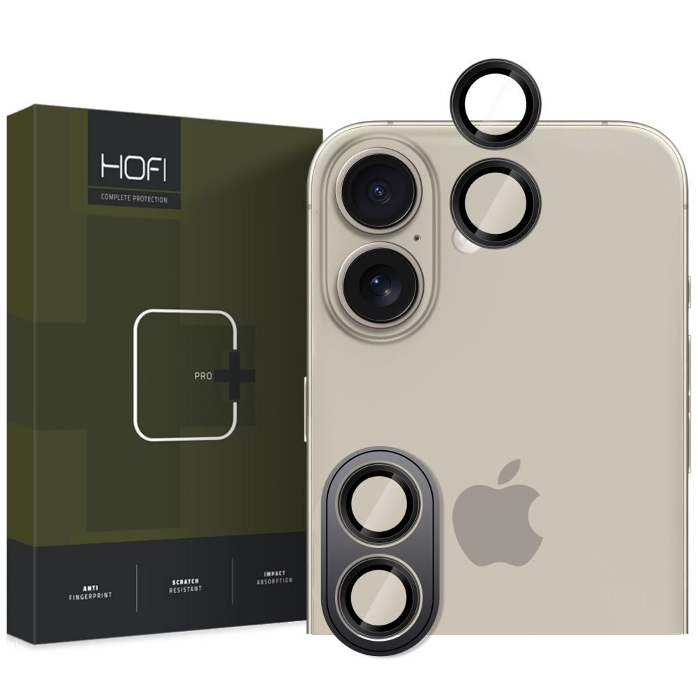 OCHRANNÉ TVRDENÉ SKLO PRE ŠOŠOVKU FOTOAPARÁTU NA IPHONE 16 / 16 PLUS HOFI CAMRING PRO+ BLACK