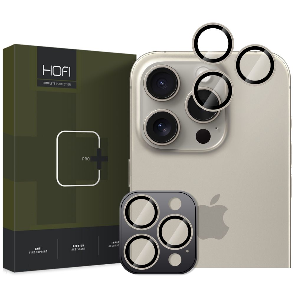 OCHRANNÉ TVRDENÉ SKLO PRE ŠOŠOVKU FOTOAPARÁTU HOFI CAMRING PRO+ IPHONE 16 PRO / 16 PRO MAX NATURAL TITANIUM