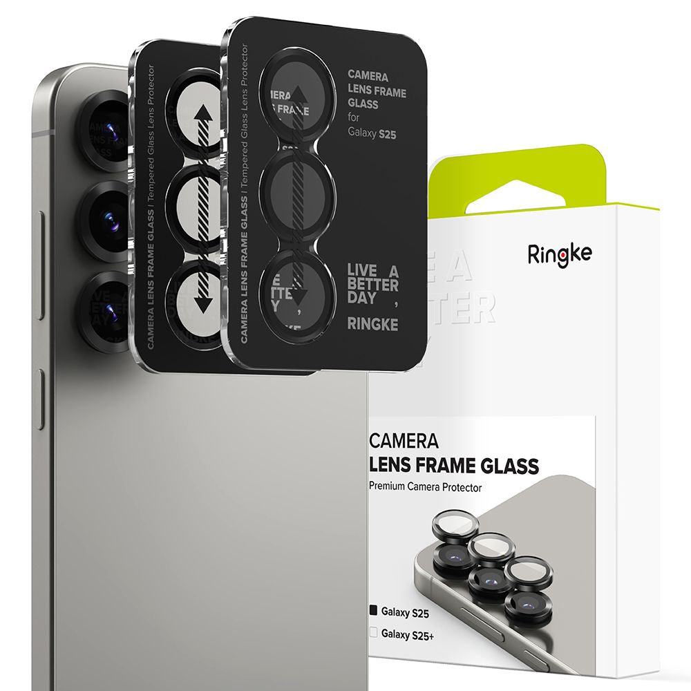 OCHRANNÉ TVRDENÉ SKLO PRE ŠOŠOVKU FOTOAPARÁTU RINGKE CAMERA FRAME PROTECTOR 2-PACK GALAXY S25 BLACK