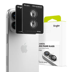 ZAŠTITNO OJAČANO STAKLO ZA LEĆU KAMERE NA IPHONE 16 / 16 PLUS RINGKE  KAMERE PROTECTOR 2-PACK CRNA