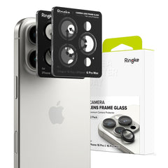 OCHRANNÉ TVRDENÉ SKLO PRE ŠOŠOVKU PRE FOTOAPARÁTU NA IPHONE 16 PRO MAX RINGKE CAMERA FRAME PROTECTOR 2-PACK BLACK