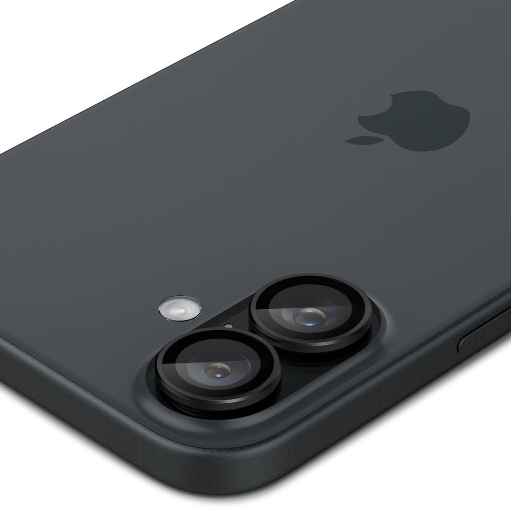 ZAŠTITNO TVRDO STAKLO ZA LEĆU FOTOGRAFSKOG APARATA SPIGEN OPTIK PRO  ”EZ FIT” ZAŠTITNIK KAMERE 2-PACK IPHONE 16 / 16 PLUS CRNA