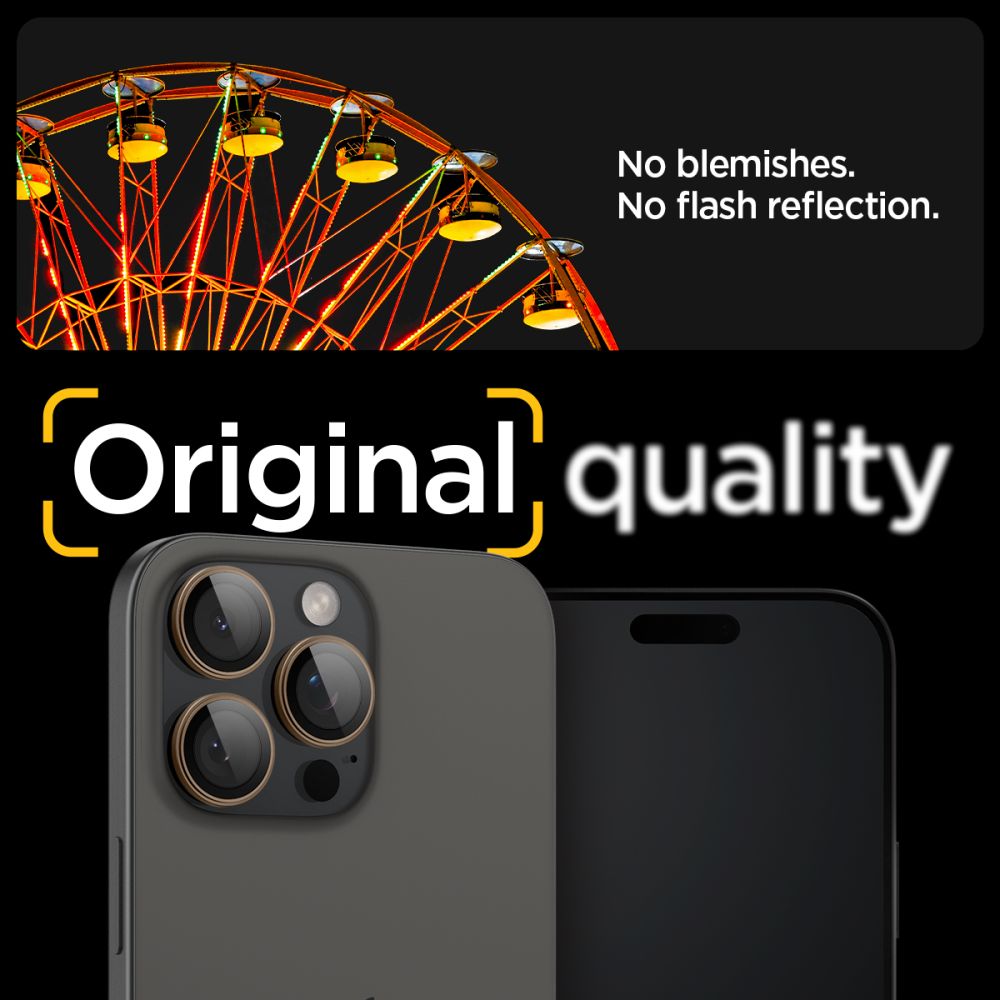 ZAŠTITNO TVRDO STAKLO ZA LEĆU FOTOGRAFSKOG APARATA SPIGEN OPTIK PRO  ”EZ FIT” ZAŠTITNIK KAMERE 2-PACK IPHONE 16 PRO / PRO MAX PUSTINJSKI TITAN