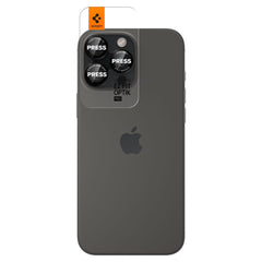 ZAŠTITNO OJAČANO STAKLO ZA LEĆU FOTOGRAFSKOG APARATA SPIGEN OPTIK PRO L-SERIJA GLAS.TR "EZ FIT"  2-PACK IPHONE 14 PRO / PRO MAX / 15 PRO / PRO MAX / 16 PRO / 16 PRO MAX CRNA