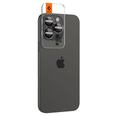ZAŠTITNO OJAČANO STAKLO ZA LEĆU FOTOGRAFSKOG APARATA SPIGEN OPTIK PRO L-SERIJA GLAS.TR "EZ FIT"  2-PACK IPHONE 14 PRO / PRO MAX / 15 PRO / PRO MAX / 16 PRO / 16 PRO MAX CRNA