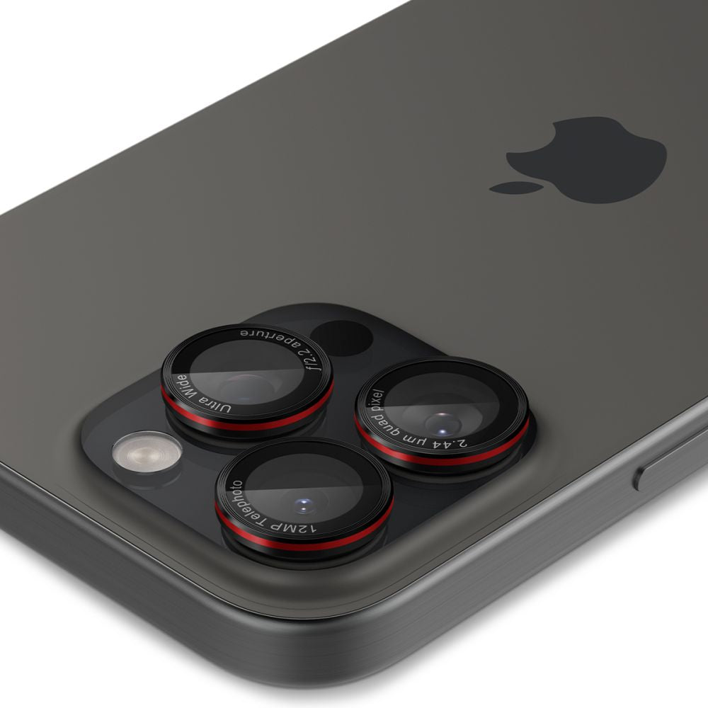 ZAŠTITNO OJAČANO STAKLO ZA LEĆU FOTOGRAFSKOG APARATA SPIGEN OPTIK PRO L-SERIJA GLAS.TR "EZ FIT"  2-PACK IPHONE 14 PRO / PRO MAX / 15 PRO / PRO MAX / 16 PRO / 16 PRO MAX CRNA