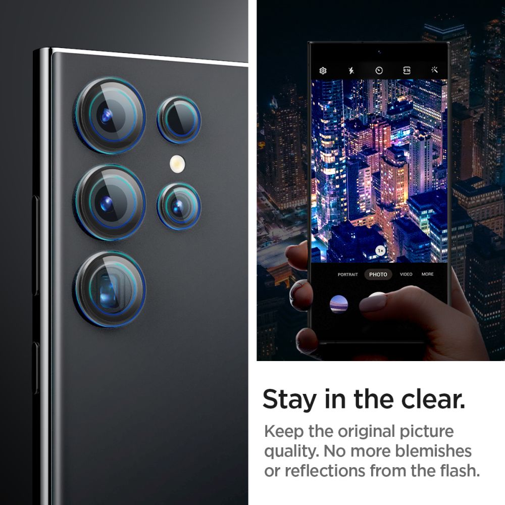 OCHRANA FOTOAPARÁTU SPIGEN OPTIK.TR ”EZ FIT” CAMERA PROTECTOR 2-PACK GALAXY S24 ULTRA BLACK