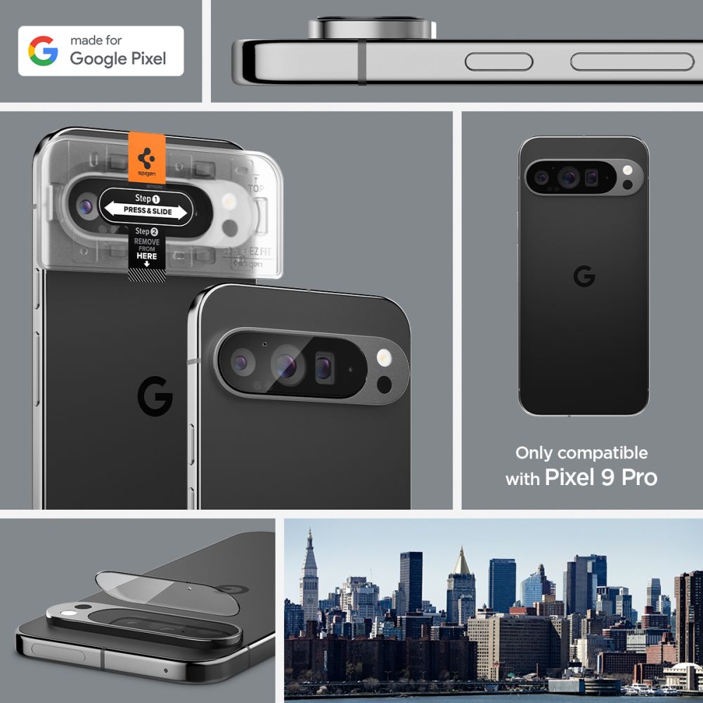 ZAŠTITNO TVRDO STAKLO ZA LEĆU FOTOAPARATA SPIGEN OPTIK.TR "EZ FIT"  2-PACK GOOGLE PIXEL 9 PRO KRISTALNO JASNO