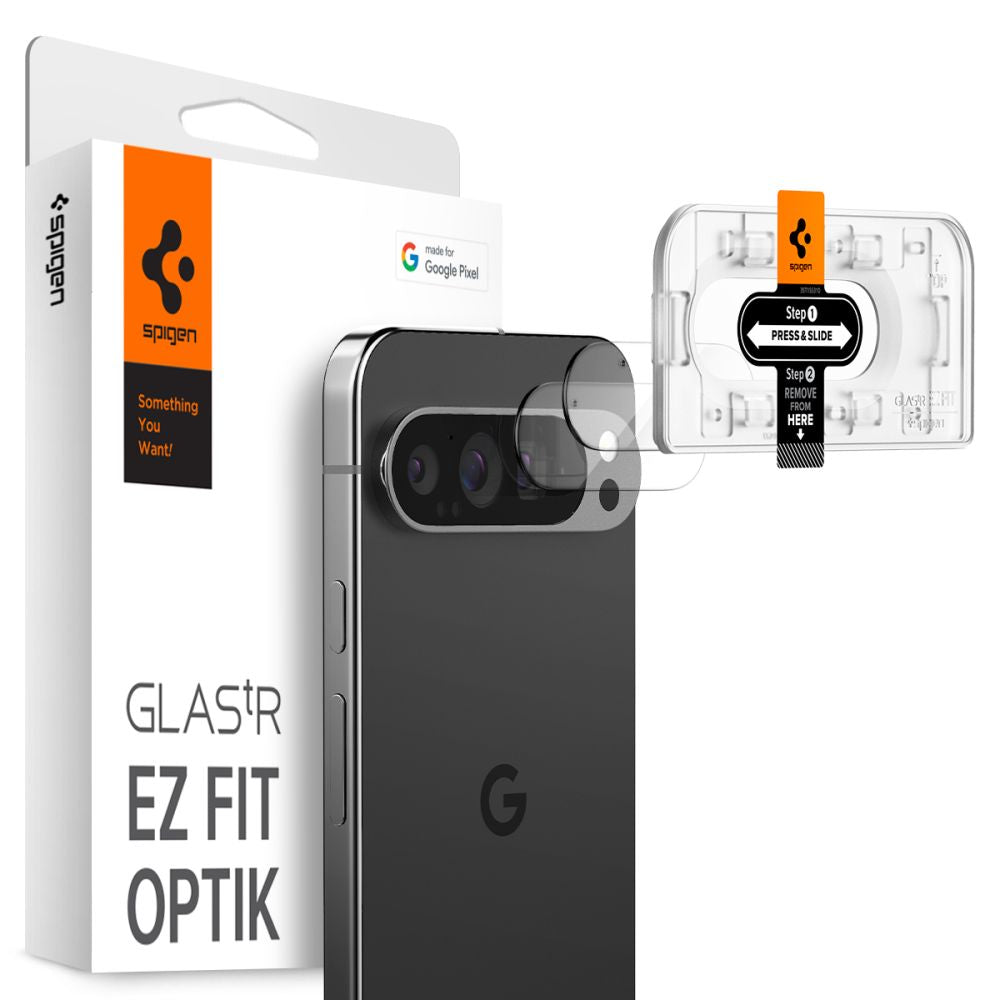 ZAŠTITNO TVRDO STAKLO ZA LEĆU FOTOAPARATA SPIGEN OPTIK.TR "EZ FIT"  2-PACK GOOGLE PIXEL 9 PRO KRISTALNO JASNO