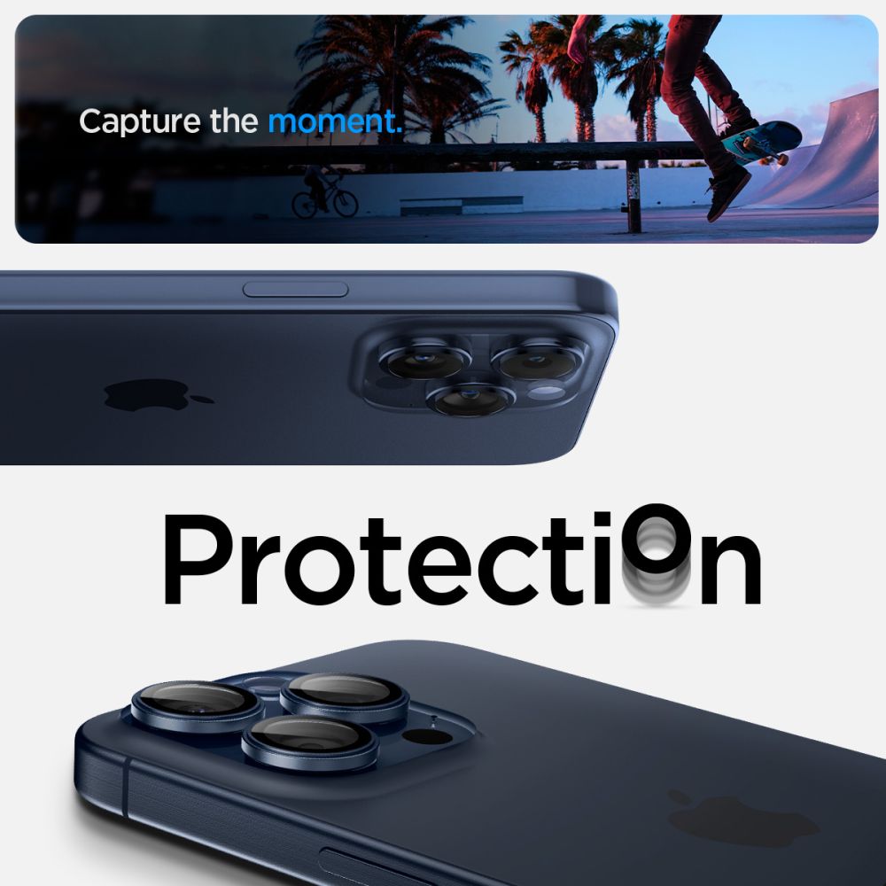 ZAŠTITA FOTOAPARATA SPIGEN OPTIK.TR ”EZ FIT”  2-PACK IPHONE 14 PRO / PRO MAX / 15 PRO / PRO MAX PLAVA TITANIUM