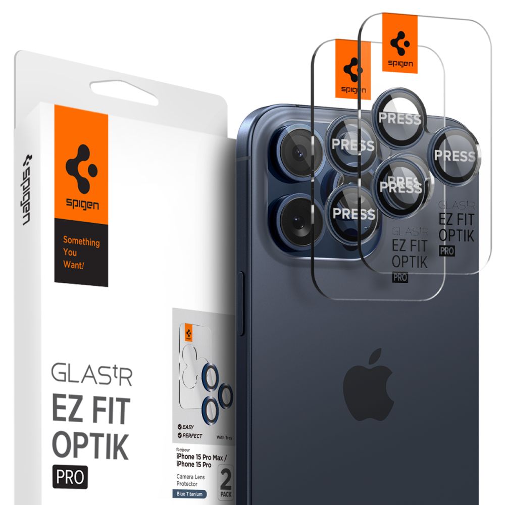 ZAŠTITA FOTOAPARATA SPIGEN OPTIK.TR ”EZ FIT”  2-PACK IPHONE 14 PRO / PRO MAX / 15 PRO / PRO MAX PLAVA TITANIUM