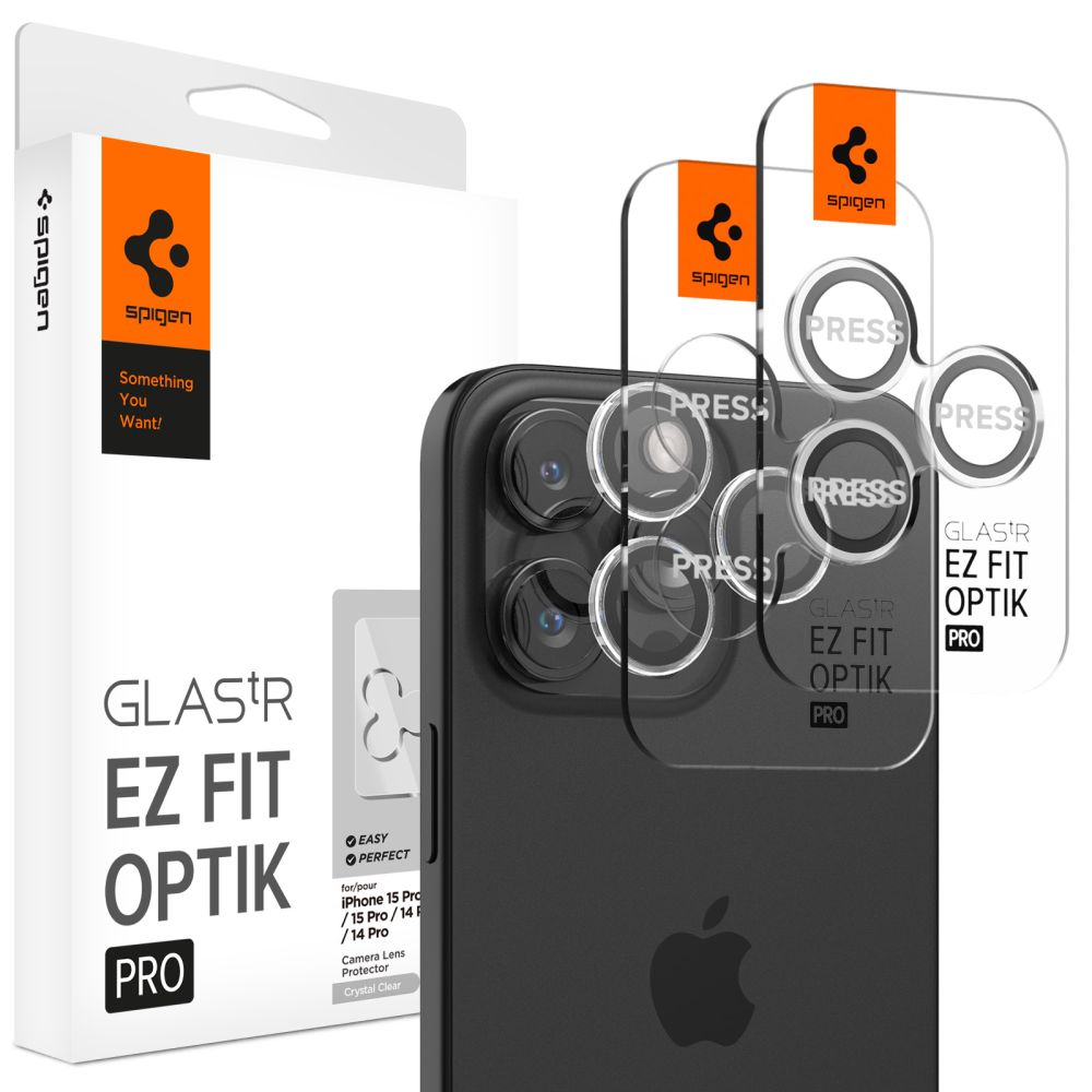 ZAŠTITA FOTOAPARATA SPIGEN OPTIK.TR ”EZ FIT”  2-PACK IPHONE 14 PRO / PRO MAX / 15 PRO / PRO MAX KRISTALNO JASNO
