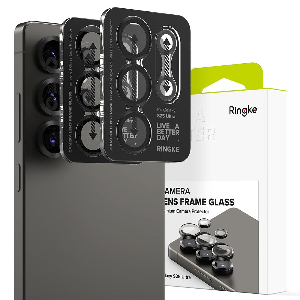 ZAŠTITNO OTVORENO STAKLO ZA MASKU FOTOAPARATA RINGKE CAMERA FRAME PROTECTOR 2-PACK GALAXY S25 ULTRA CRNA