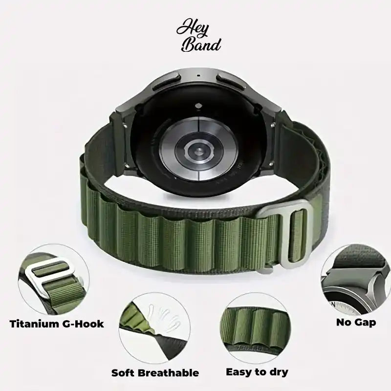 NYLÓNOVÝ REMIENOK NA GARMIN 22MM FENIX 5 / 6 / 6 PRO / 7 HEYBAND NYLON PRO MILITARY GREEN