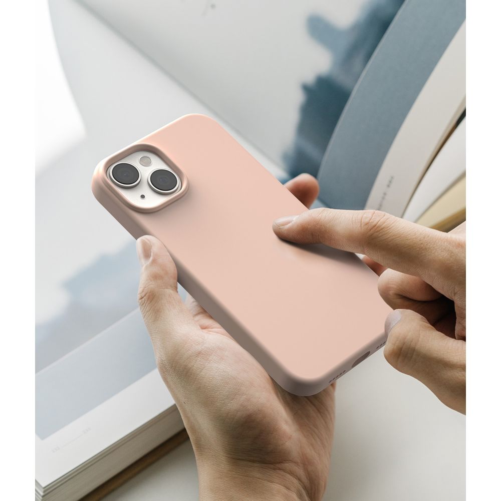 KRYT RINGKE SILICONE IPHONE 14 PLUS PINK SAND
