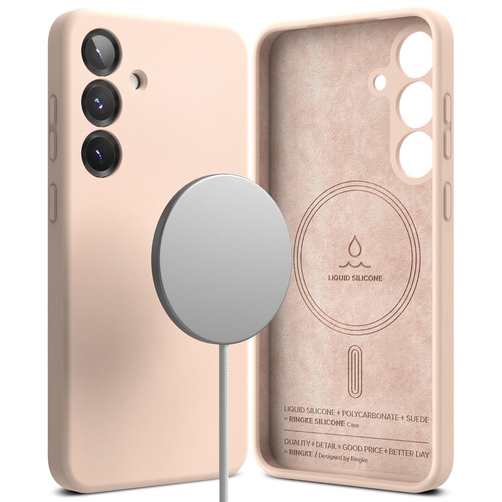  RINGKE SILIKONSKA MAGNETSKA MAGSAFE GALAXY S25 ROZA PJEŠČANA