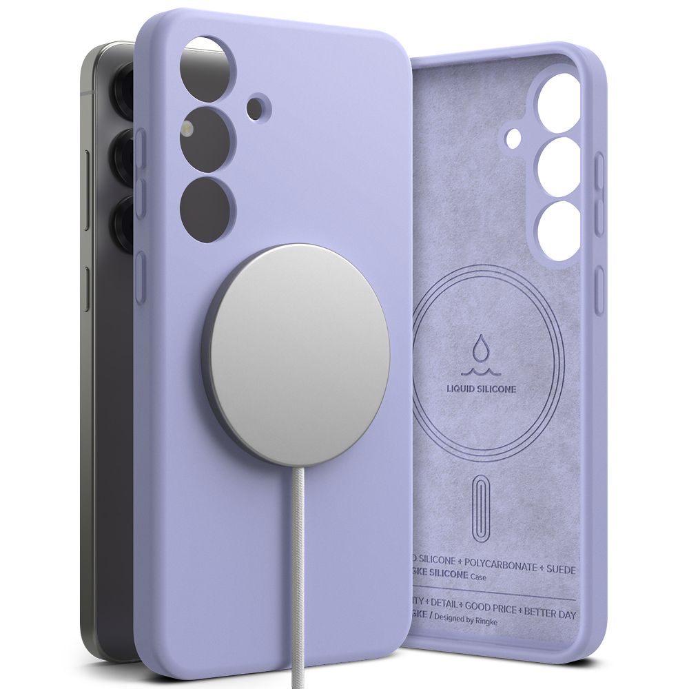 KRYT RINGKE SILICONE MAGNETIC MAGSAFE GALAXY S25+ PLUS LAVENDER