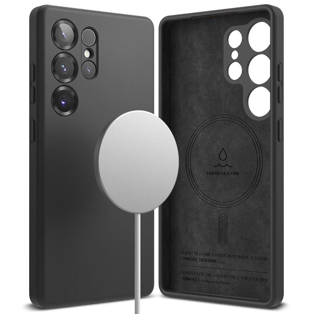  RINGKE SILIKONSKA MAGNETSKA MAGSAFE GALAXY S25 ULTRA CRNA