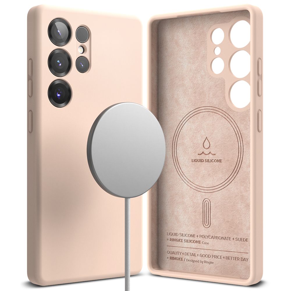  RINGKE SILIKONSKA MAGNETSKA MAGSAFE GALAXY S25 ULTRA ROZA PJEŠČANA