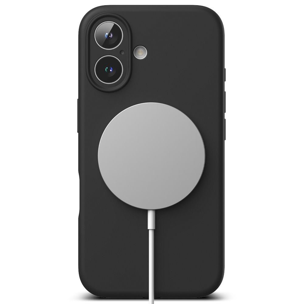 KRYT NA IPHONE 16 RINGKE SILICONE MAGNETIC MAGSAFE BLACK