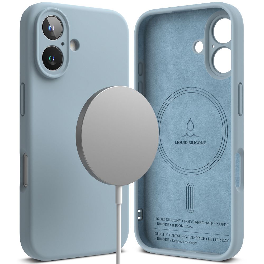 KRYT NA IPHONE 16 RINGKE SILICONE MAGNETIC MAGSAFE BLUE