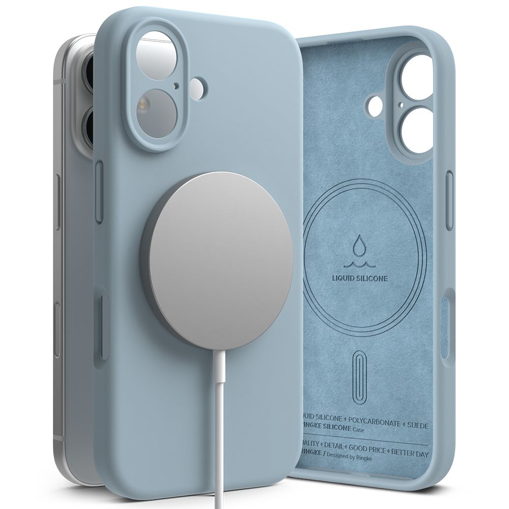 KRYT NA IPHONE 16 RINGKE SILICONE MAGNETIC MAGSAFE BLUE