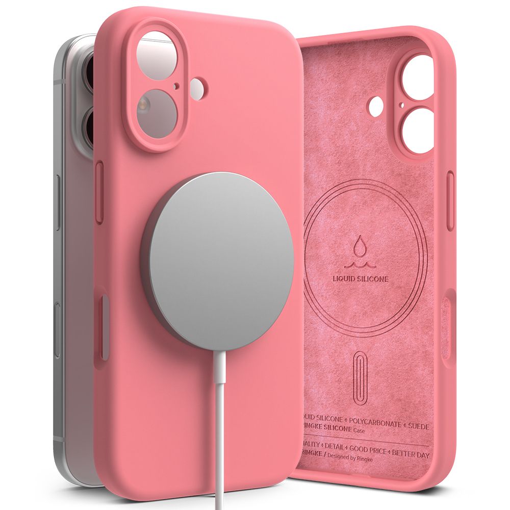 KRYT NA IPHONE 16 RINGKE SILICONE MAGNETIC MAGSAFE PINK