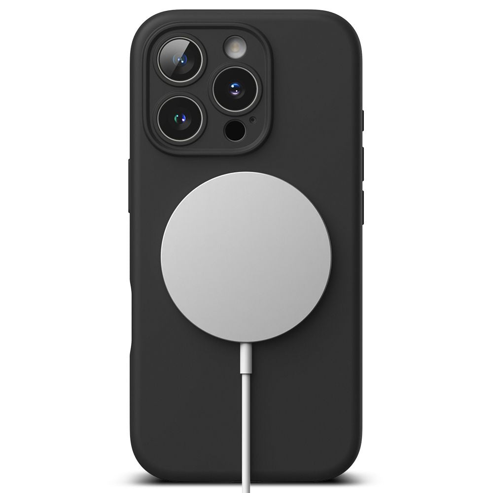  ZA IPHONE 16 PRO RINGKE SILIKONSKA MAGNETSKA MAGSAFE CRNA