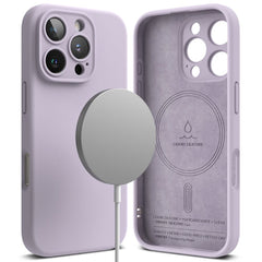 KRYT NA IPHONE 16 PRO RINGKE SILICONE MAGNETIC MAGSAFE LIGHT PURPLE