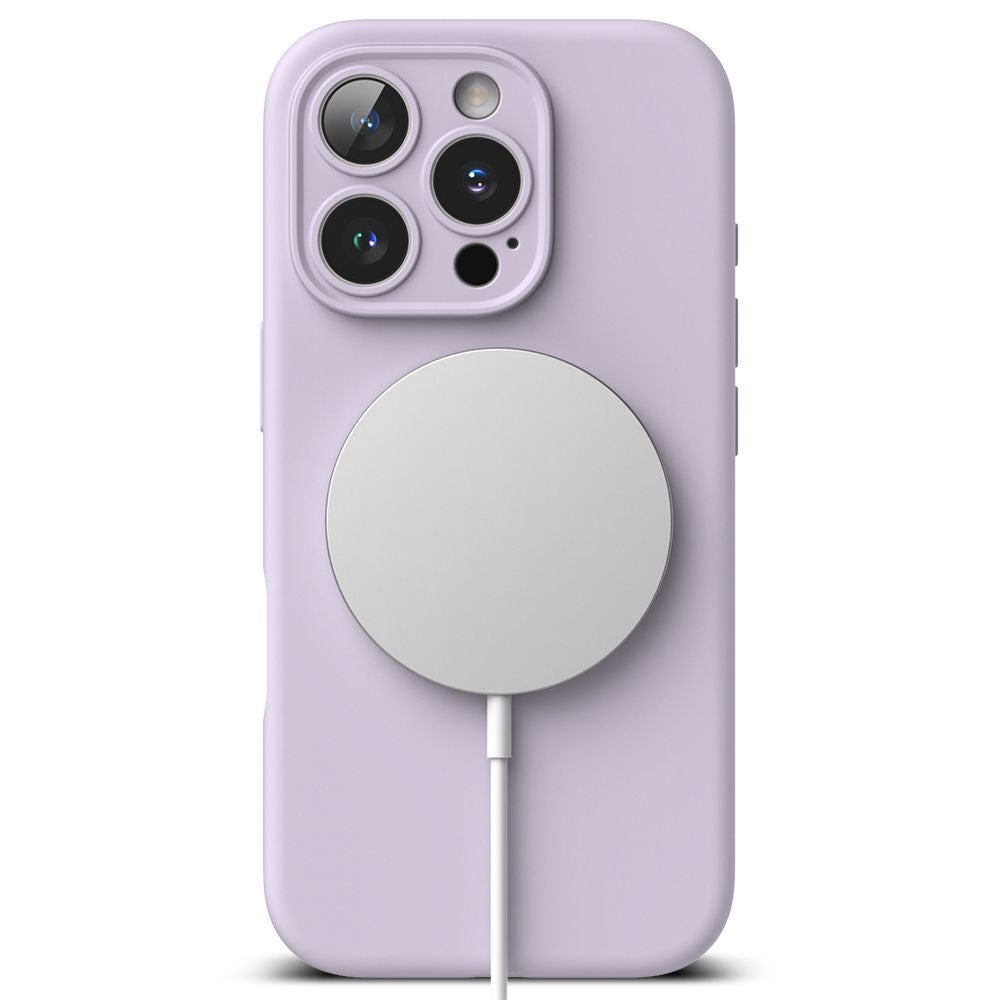 KRYT NA IPHONE 16 PRO RINGKE SILICONE MAGNETIC MAGSAFE LIGHT PURPLE