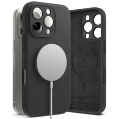 KRYT NA  IPHONE 16 PRO MAX RINGKE SILICONE MAGNETIC MAGSAFE BLACK
