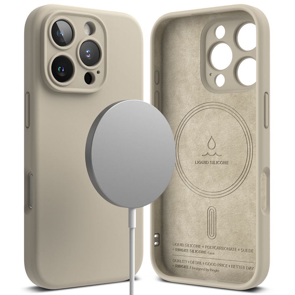 KRYT NA IPHONE 16 PRO RINGKE SILICONE MAGNETIC MAGSAFE STONE