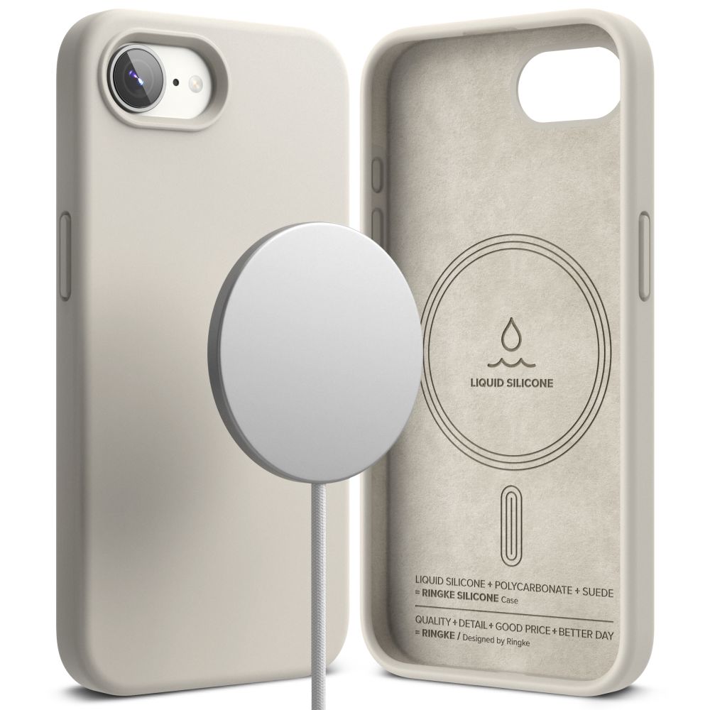 KRYT RINGKE SILICONE MAGNETIC MAGSAFE IPHONE 16E STONE