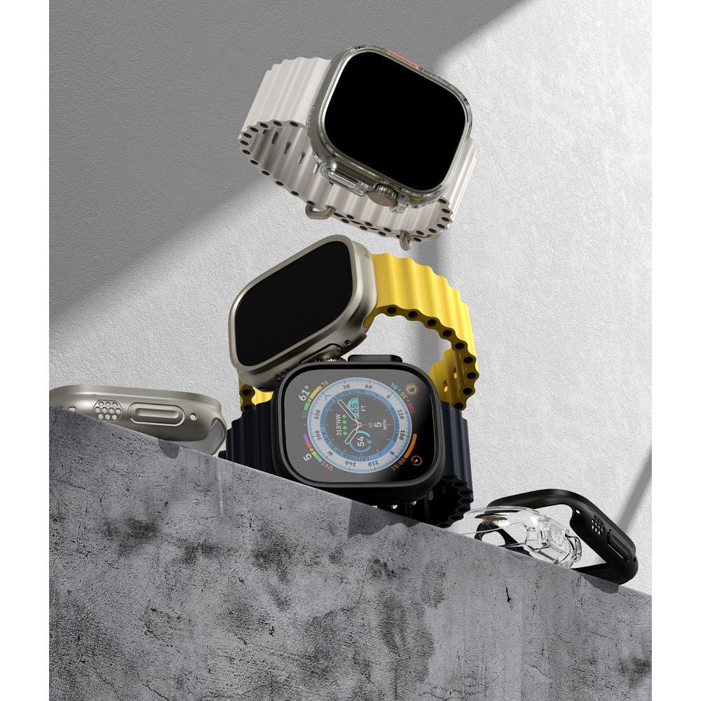 2X  ZA APPLE WATCH ULTRA 49 MM RINGKE SLIM 2-PACK PROZIRNA & MAT CRNA