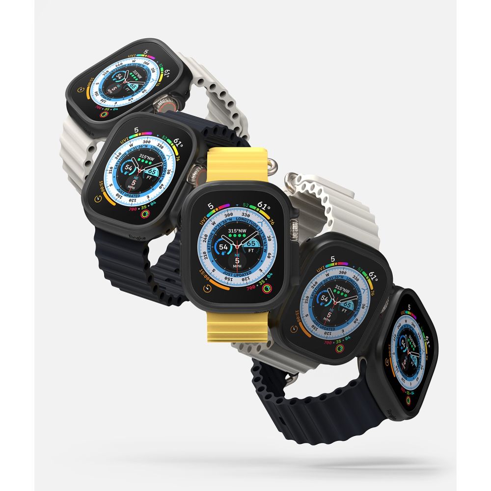 2X  ZA APPLE WATCH ULTRA 49 MM RINGKE SLIM 2-PACK PROZIRNA & MAT CRNA