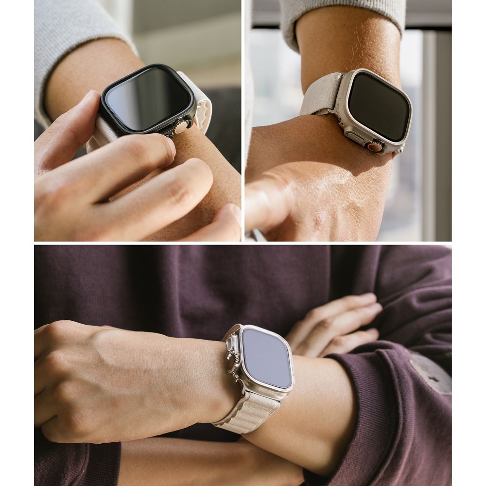 2X OCHRANNÉ PUZDRO NA APPLE WATCH ULTRA 49 MM RINGKE SLIM 2-PACK CLEAR & TITANIUM GREY