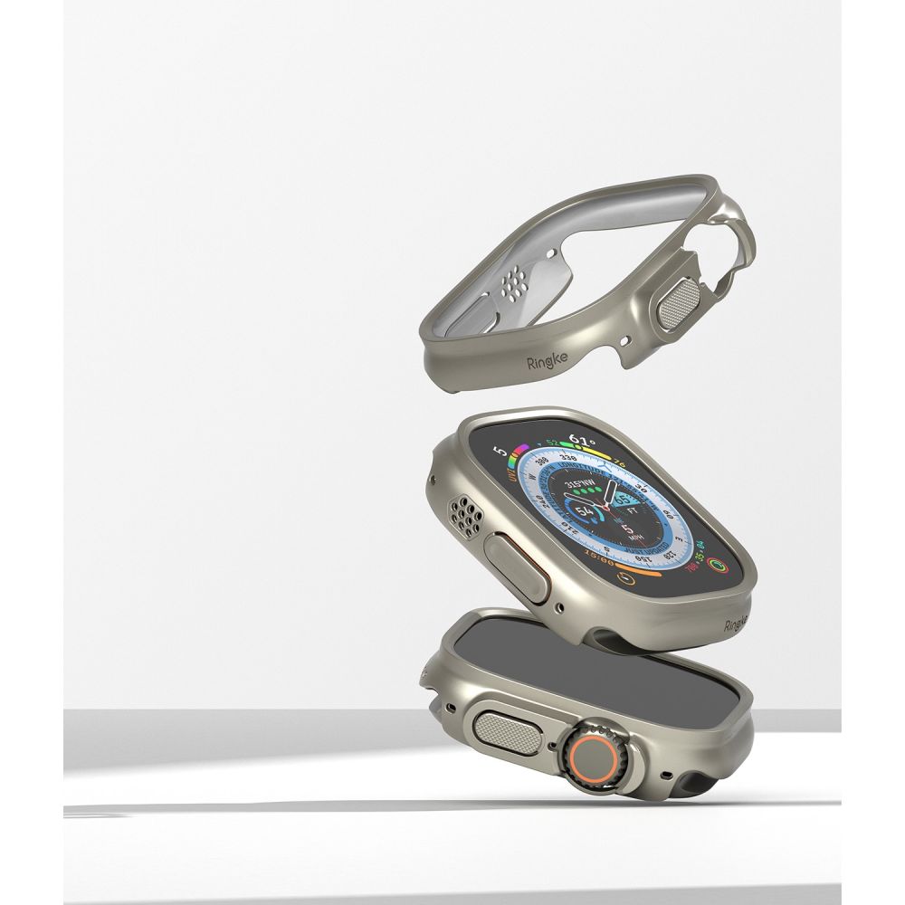 2X OCHRANNÉ PUZDRO NA APPLE WATCH ULTRA 49 MM RINGKE SLIM 2-PACK CLEAR & TITANIUM GREY