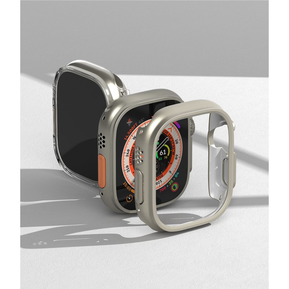 2X OCHRANNÉ PUZDRO NA APPLE WATCH ULTRA 49 MM RINGKE SLIM 2-PACK CLEAR & TITANIUM GREY