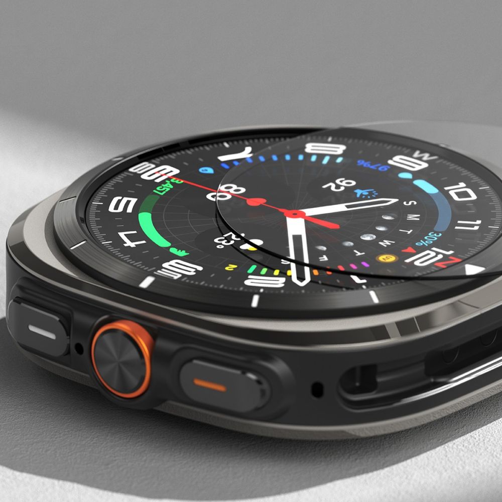 ZAŠTITNA  S OJAČANIM STAKLOM ZA SAMSUNG GALAXY WATCH ULTRA (47 MM) RINGKE SLIM & OJAČANO STAKLO TITAN CRNO