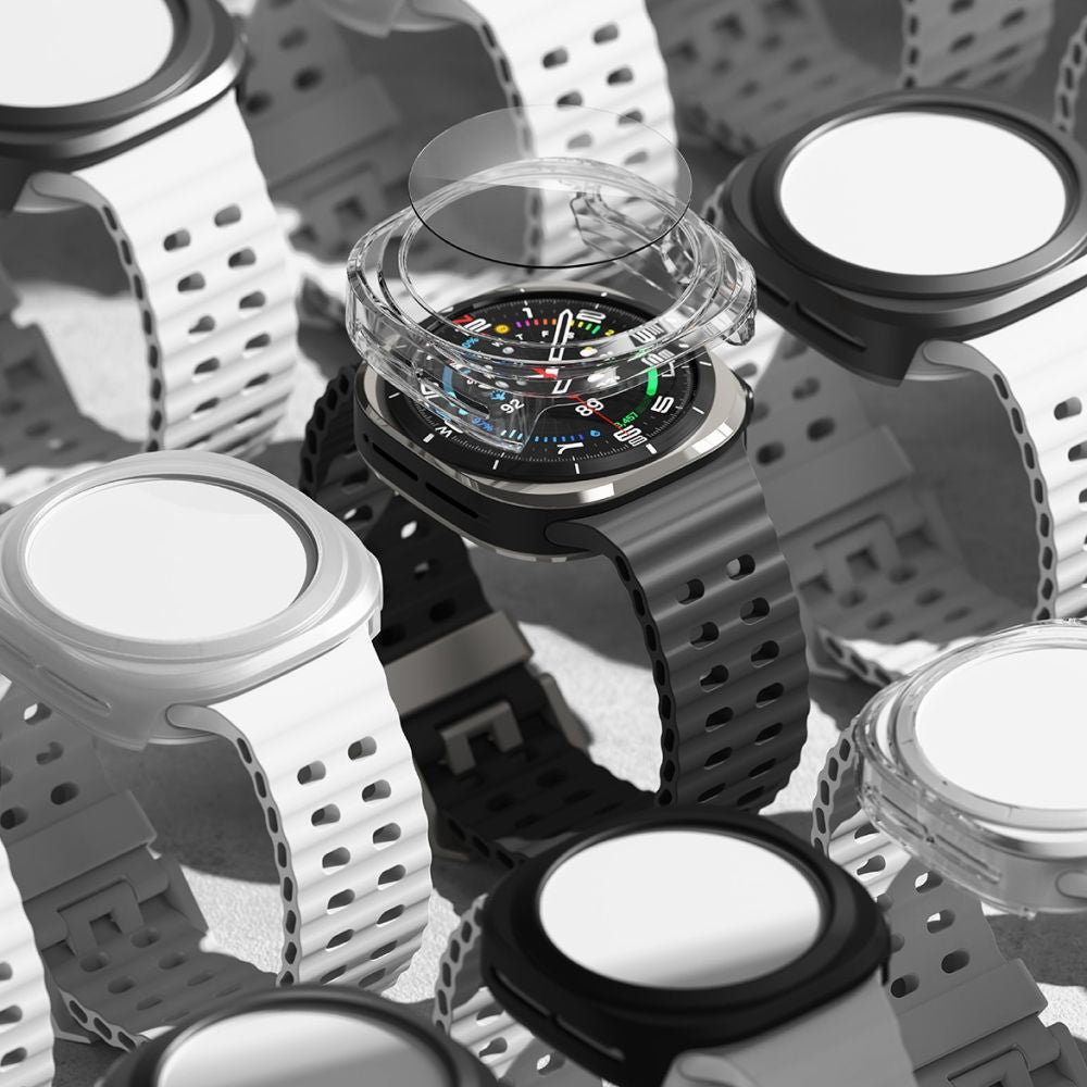 ZAŠTITNA  S OJAČANIM STAKLOM ZA SAMSUNG GALAXY WATCH ULTRA (47 MM) RINGKE SLIM & OJAČANO STAKLO TITAN CRNO