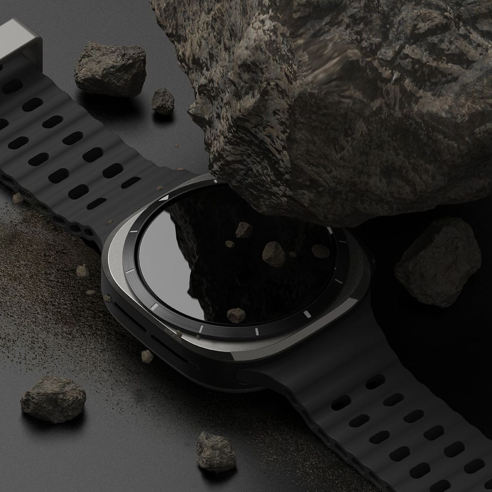 ZAŠTITNA  S OJAČANIM STAKLOM ZA SAMSUNG GALAXY WATCH ULTRA (47 MM) RINGKE SLIM & OJAČANO STAKLO TITAN CRNO
