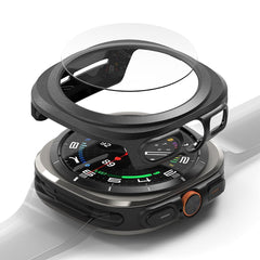 ZAŠTITNA  S OJAČANIM STAKLOM ZA SAMSUNG GALAXY WATCH ULTRA (47 MM) RINGKE SLIM & OJAČANO STAKLO TITAN CRNO