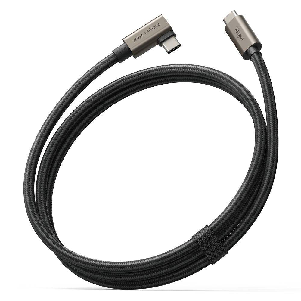 RINGKE USB 3.2 GEN 2X2 TYPE-C 90 STUPNJEVA KABEL PD240W 100CM CRNA