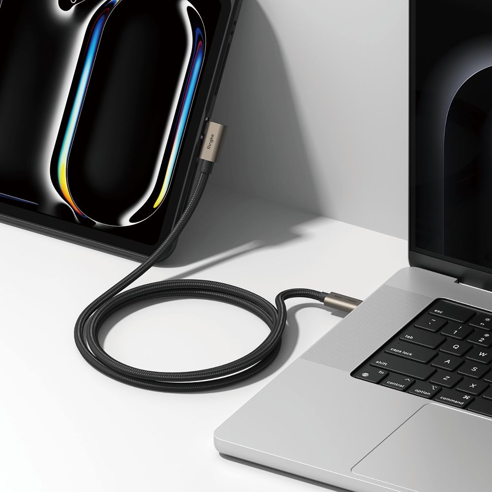RINGKE USB 3.2 GEN 2X2 TYPE-C 90 STUPNJEVA KABEL PD240W 100CM CRNA